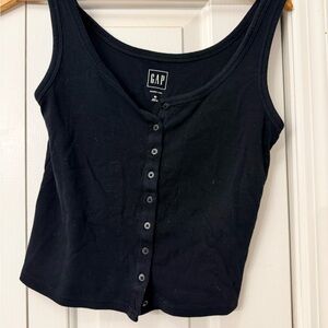 GAP | Women's Black Button-Down Tank Top